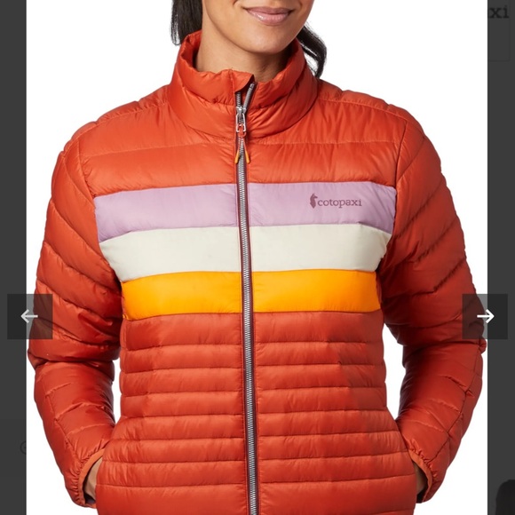 Cotopaxi Womens Fuego Down Jacket - Cayenne Stripes Sz XS - Picture 6 of 10